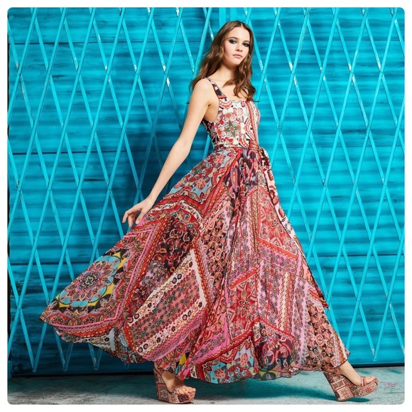 ALICE + OLIVIA Deona Pleated Maxi Dress - Picture 8 of 14
